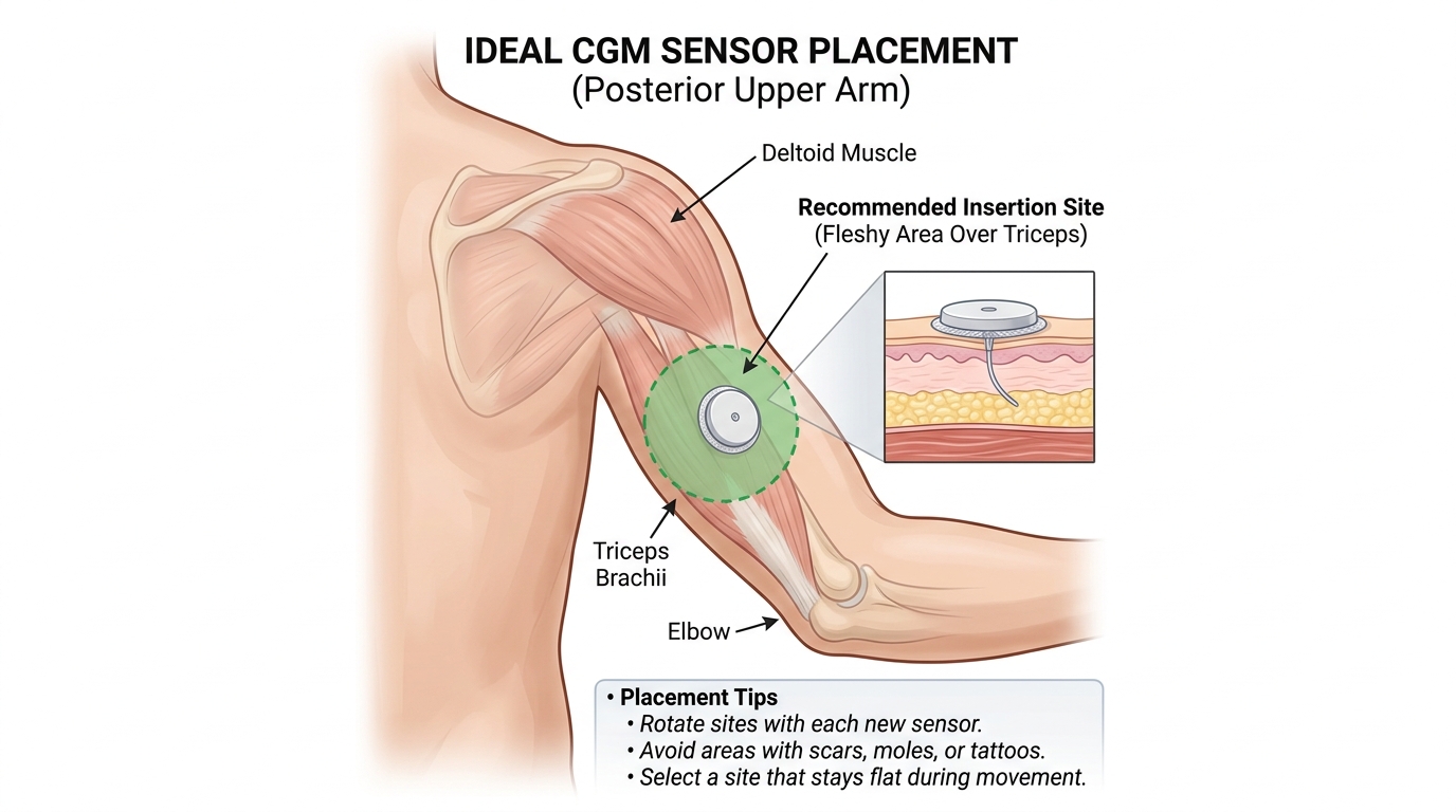 CGM Sensor Placement Best Spot Guide Pakistan